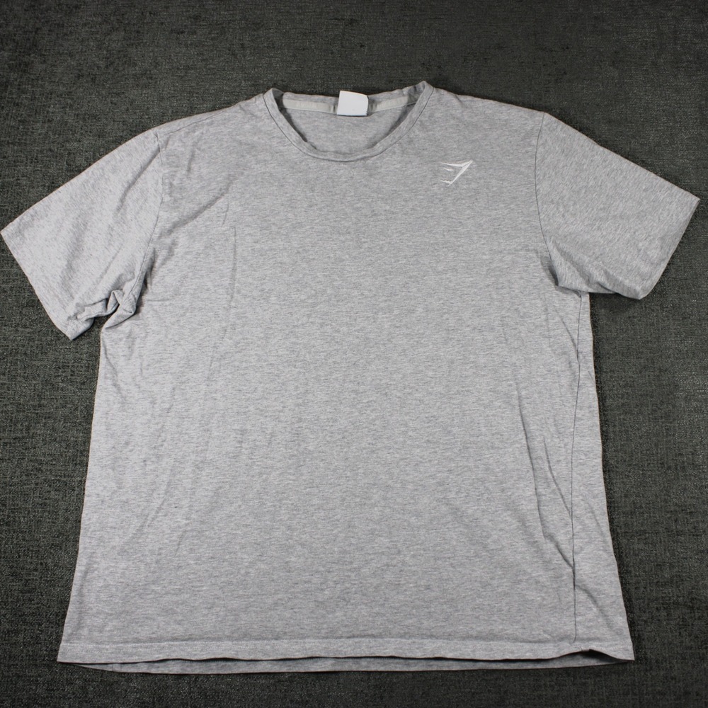 Gymshark Mens Large Grey Marl Cotton Short Sleeve Workout Training T-Shirt L